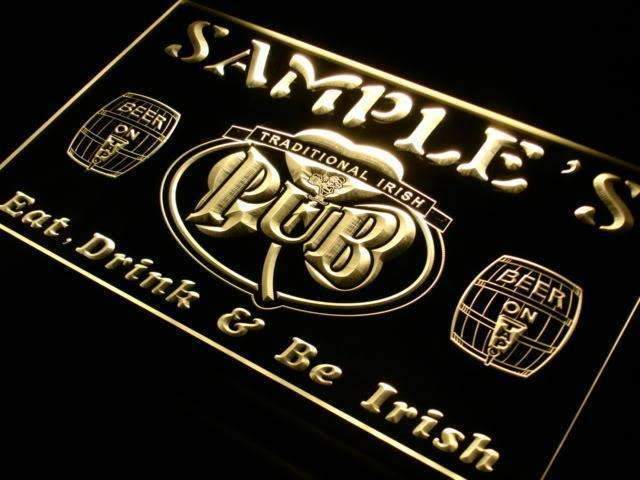 Personalized Traditional Irish Pub LED Light Sign - LED Gift Works