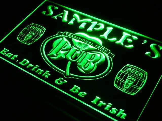 Personalized Traditional Irish Pub LED Light Sign - LED Gift Works