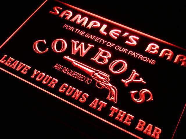 Personalized Western Cowboy Bar LED Light Sign - Way Up Gifts