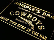 Personalized Western Cowboy Bar LED Light Sign - LED Gift Works