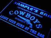 Personalized Western Cowboy Bar LED Light Sign - LED Gift Works
