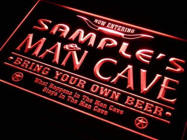 Personalized Western Man Cave LED Light Sign - Way Up Gifts