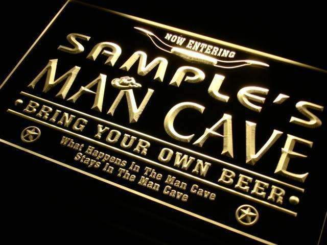 Personalized Western Man Cave LED Light Sign - LED Gift Works