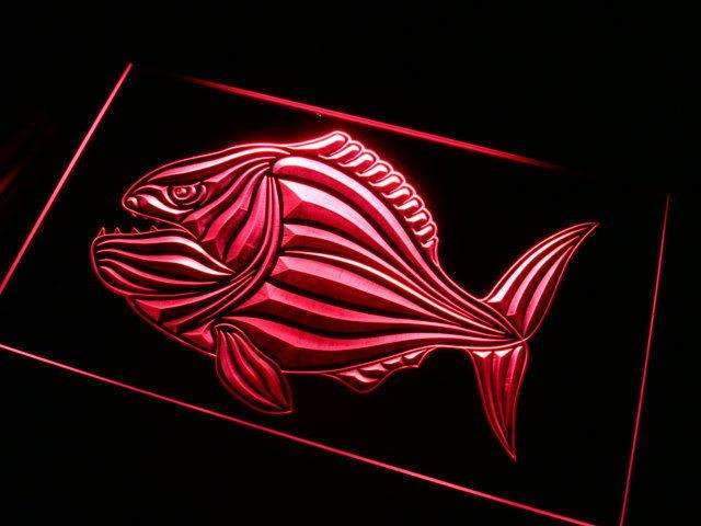 Piranha Fish LED Light Sign - LED Gift Works