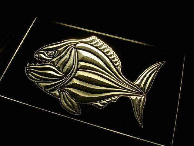 Piranha Fish LED Light Sign - LED Gift Works