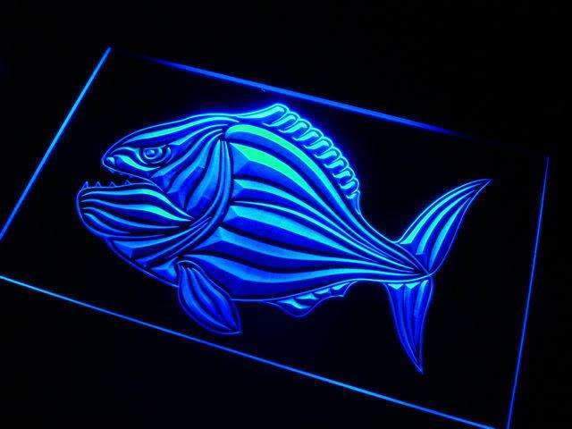Piranha Fish LED Light Sign - LED Gift Works
