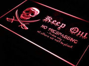 Pirate Keep Out LED Light Sign - LED Gift Works