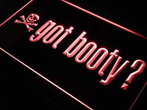 Pirate Skull Got Booty LED Light Sign - LED Gift Works