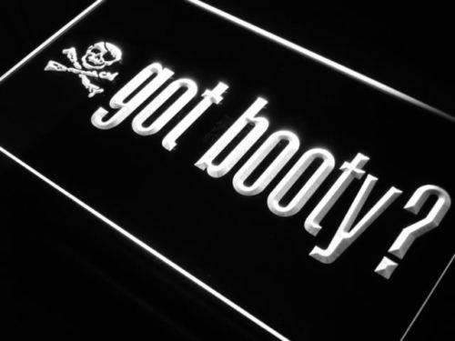 Pirate Skull Got Booty LED Light Sign - LED Gift Works