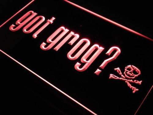 Pirates Skull Got Grog LED Light Sign - Way Up Gifts