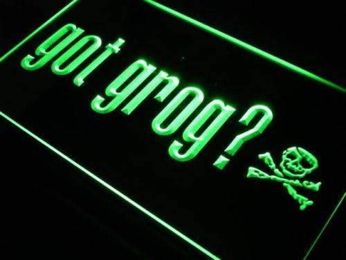 Pirates Skull Got Grog LED Light Sign - Way Up Gifts