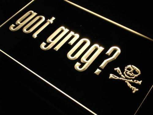 Pirates Skull Got Grog LED Light Sign - Way Up Gifts
