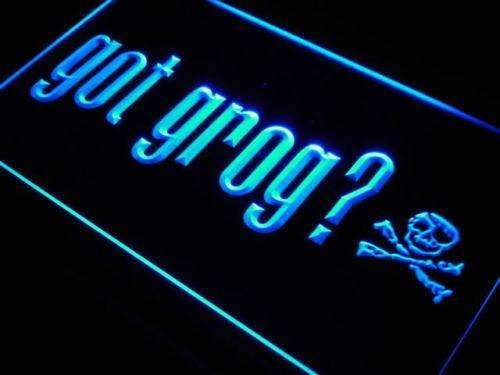 Pirates Skull Got Grog LED Light Sign - Way Up Gifts