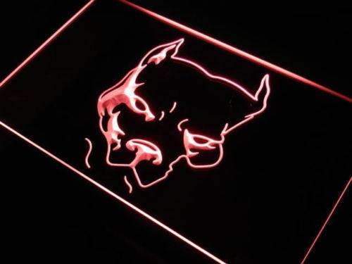 Pit Bull Terrier Head LED Light Sign - LED Gift Works