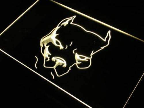 Pit Bull Terrier Head LED Light Sign - LED Gift Works