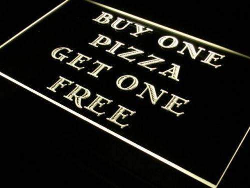 Pizza Buy One Get One Free LED Light Sign - LED Gift Works