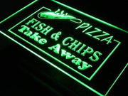 Pizza Fish Chips LED Light Sign - LED Gift Works