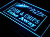 Pizza Fish Chips LED Light Sign - Way Up Gifts