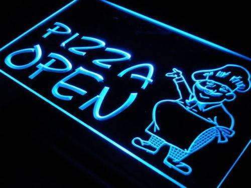 Pizzeria Pizza Chef Open LED Light Sign - LED Gift Works