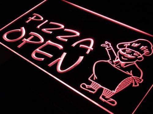 Pizzeria Pizza Chef Open LED Light Sign - Way Up Gifts