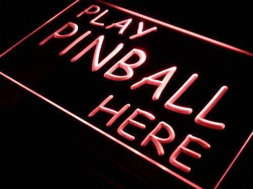 Play Pinball Here LED Light Sign - LED Gift Works