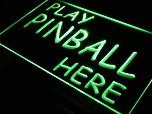 Play Pinball Here LED Light Sign - LED Gift Works