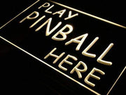 Play Pinball Here LED Light Sign - LED Gift Works