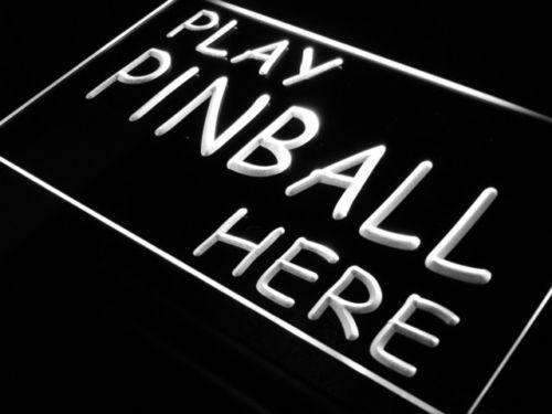 Play Pinball Here LED Light Sign - Way Up Gifts