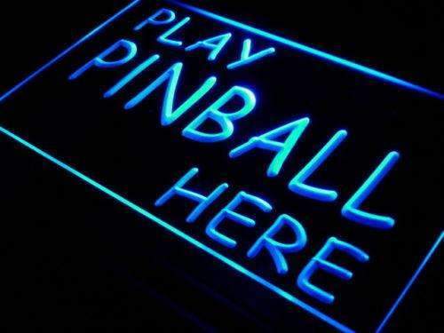 Play Pinball Here LED Light Sign - LED Gift Works