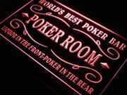 Poker Bar Best Poker Room LED Light Sign - LED Gift Works
