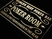 Poker Bar Best Poker Room LED Light Sign - LED Gift Works