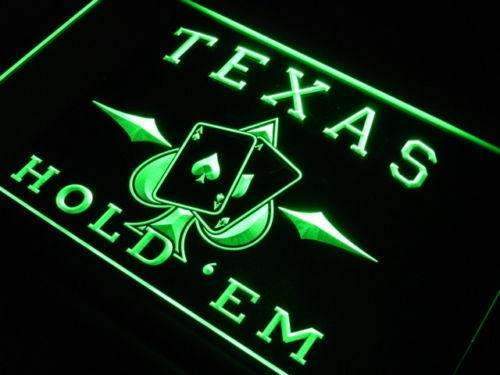 Poker Texas Hold Em LED Light Sign - Way Up Gifts