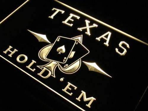 Poker Texas Hold Em LED Light Sign - Way Up Gifts