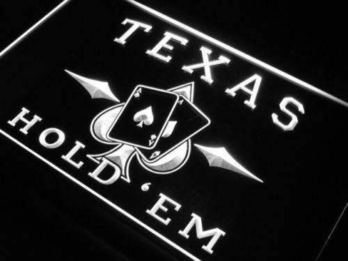 Poker Texas Hold Em LED Light Sign - Way Up Gifts