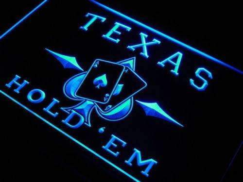 Poker Texas Hold Em LED Light Sign - Way Up Gifts