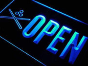 Pool Cues Billiards Open LED Light Sign - LED Gift Works