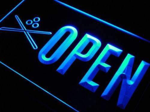 Pool Cues Billiards Open LED Light Sign - LED Gift Works