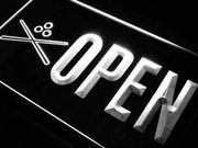 Pool Cues Billiards Open LED Light Sign - LED Gift Works