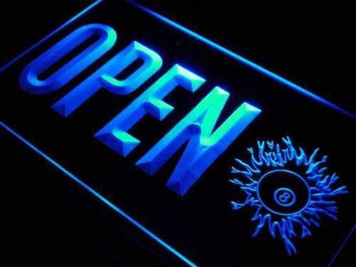 Pool Hall Billiards Open LED Light Sign - Way Up Gifts