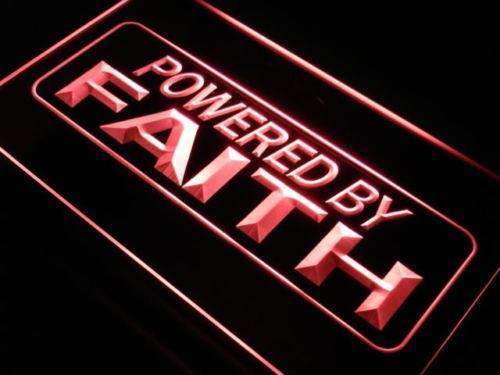 Powered by Faith LED Light Sign - Way Up Gifts