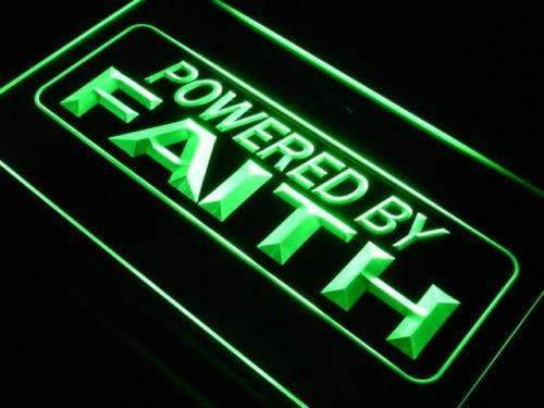 Powered by Faith LED Light Sign - Way Up Gifts