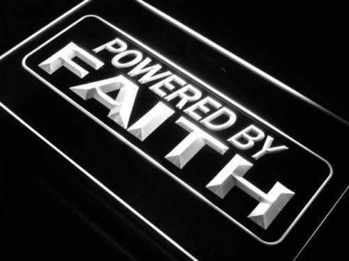 Powered by Faith LED Light Sign - LED Gift Works