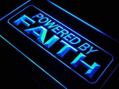 Powered by Faith LED Light Sign - LED Gift Works