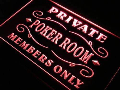 Private Poker Room Members Only LED Light Sign - LED Gift Works