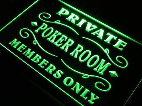 Private Poker Room Members Only LED Light Sign - LED Gift Works