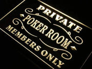 Private Poker Room Members Only LED Light Sign - LED Gift Works