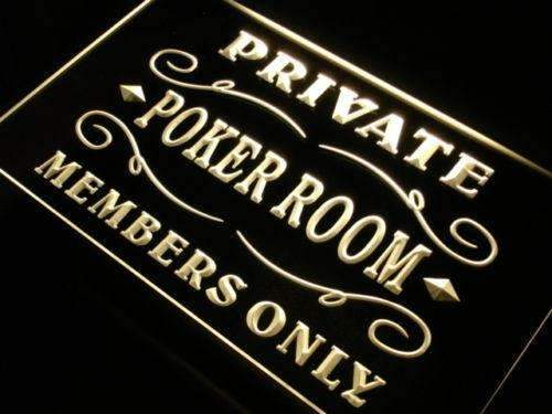 Private Poker Room Members Only LED Light Sign - LED Gift Works