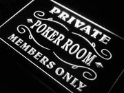Private Poker Room Members Only LED Light Sign - LED Gift Works