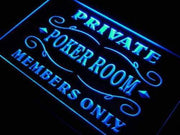 Private Poker Room Members Only LED Light Sign - LED Gift Works