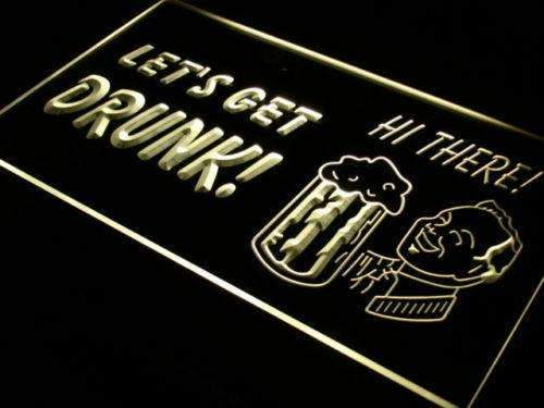 Pub Let's Get Drunk LED Light Sign - LED Gift Works